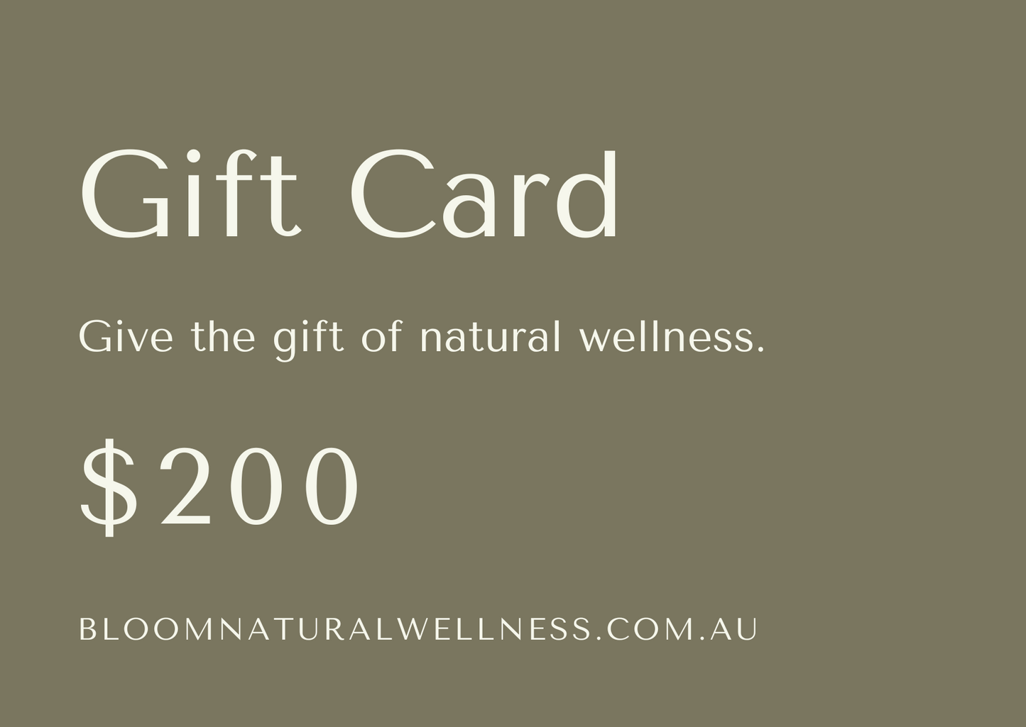 Gift Card - Bloom Natural Wellness