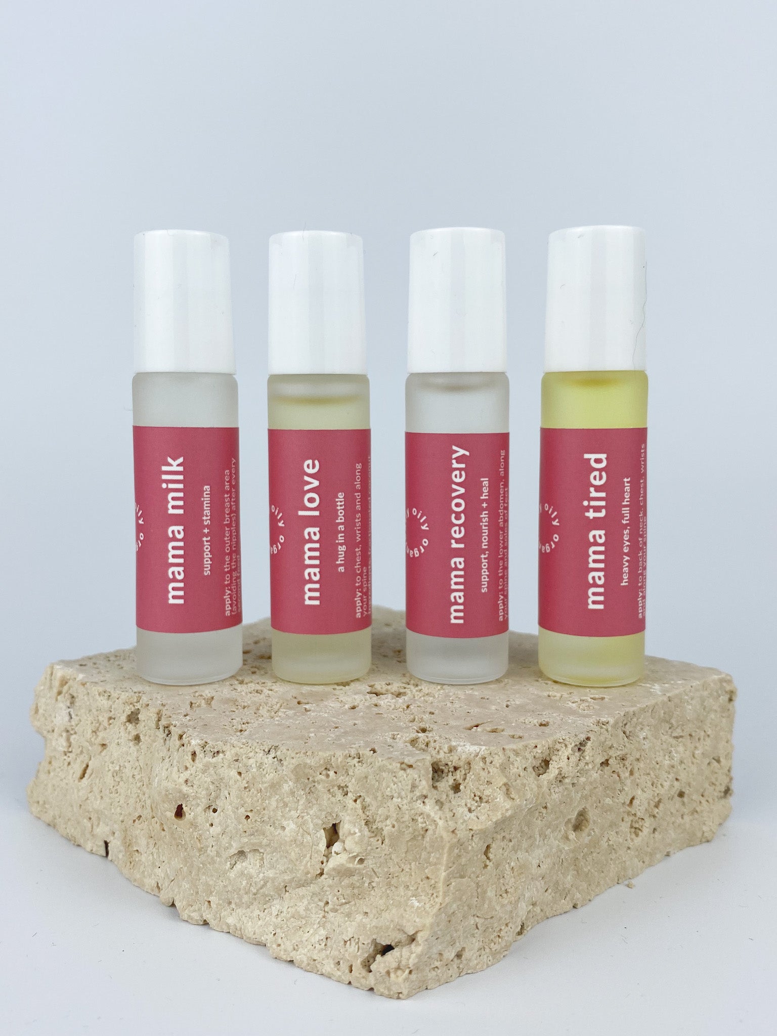 Mama wellness blends - nurturing new mums with natural solutions. pure essential oil blends for milk, love, recovery and tired. ease into your postpartum journey with the support of our gentle organic roller blends.